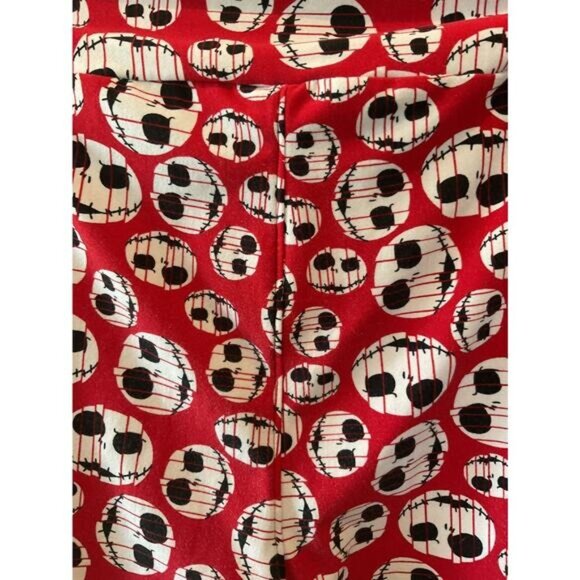 Disney LuLaRoe Jack Skellington Red Leggings Tall & Curvy Halloween Print Soft & - Picture 5 of 7